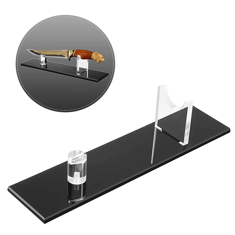 Acrylic Knife Display Stand Fixed Blade Knife Collection Display Stand Holder for Single Knife Rustic Cabin Home Decor LX5364