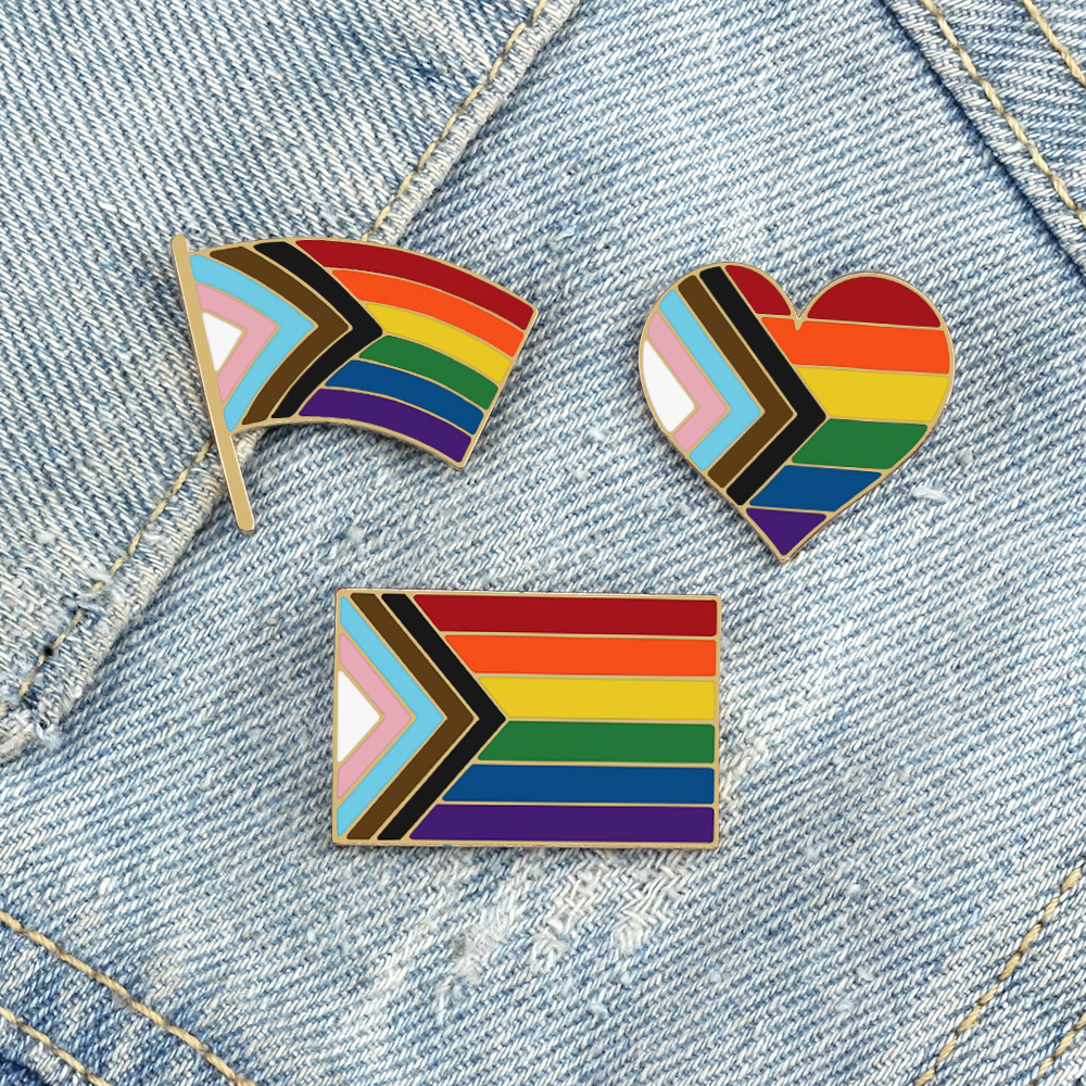 Progress Pride Symbol Enamel Pins Flag Heart Rainbow Metal Brooches Backpack Clothes Lapel Pins LGBT Badge Jewelry Gift Friends, Color #1
Progress Pride Symbol Enamel Pins Flag Heart Rainbow Metal Brooches Backpack Clothes Lapel Pins LGBT Badge Jewelry Gift Friends, Color #1