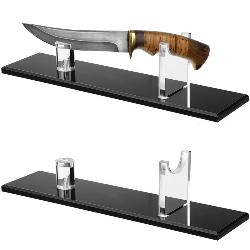 Acrylic Knife Display Stand Fixed Blade Knife Collection Display Stand Holder for Single Knife Rustic Cabin Home Decor LX5364