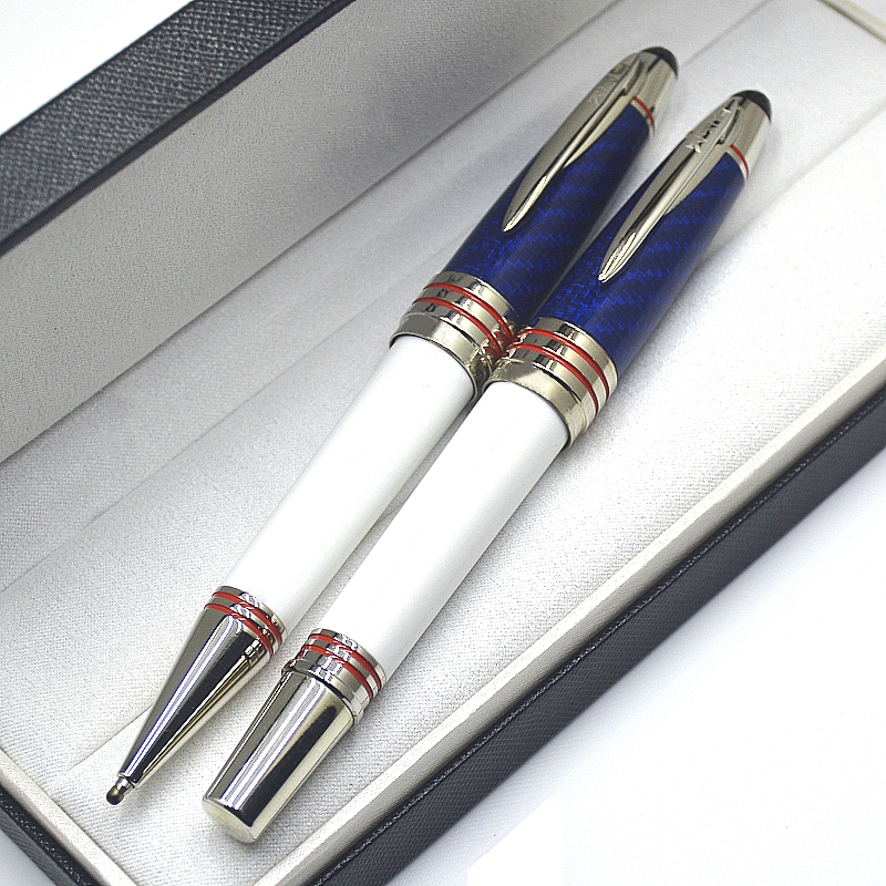 wholesale High quality John F. Kennedy Black Carbon fiber Rollerball Ballpoint pen Fountain pens Writing office school supplies with JFK Serial Number