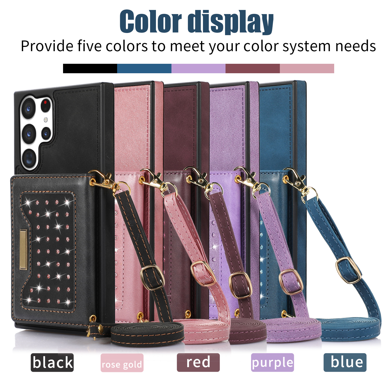 Shockproof Phone Cases for Samsung Galaxy S23 S22 S21 S20 Note20 Ultra Plus Solid Color Glitter PU Leather Kickstand Case with Card Slots and Shoulder Strap, Blue
Shockproof Phone Cases for Samsung Galaxy S23 S22 S21 S20 Note20 Ultra Plus Solid Color Glitter PU Leather Kickstand Case with Card Slots and Shoulder Strap, Blue