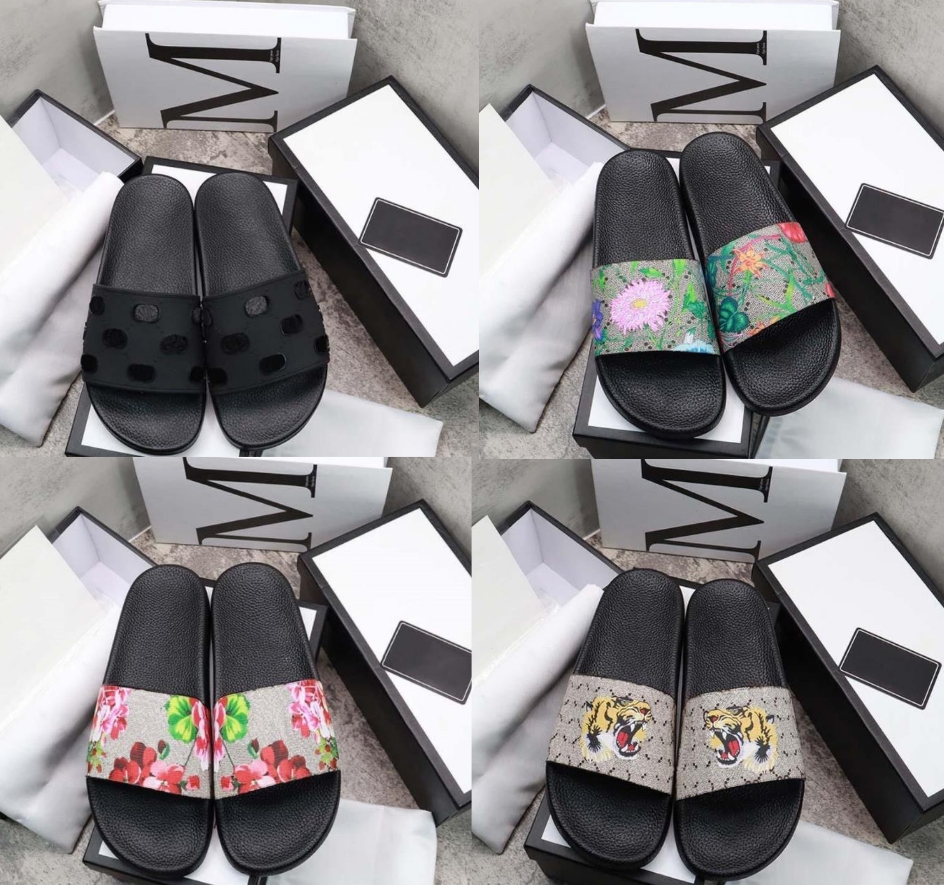 Designer slide sandals printed men and women same style flat beach solid color 02