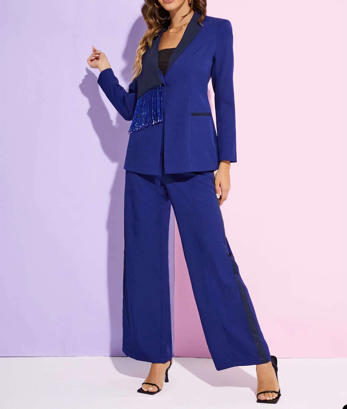 Beads Tassel Mother Of The Bride Pant Suits Loose Evening Party Women Tuxedos Outfit Wear 2 Pieces