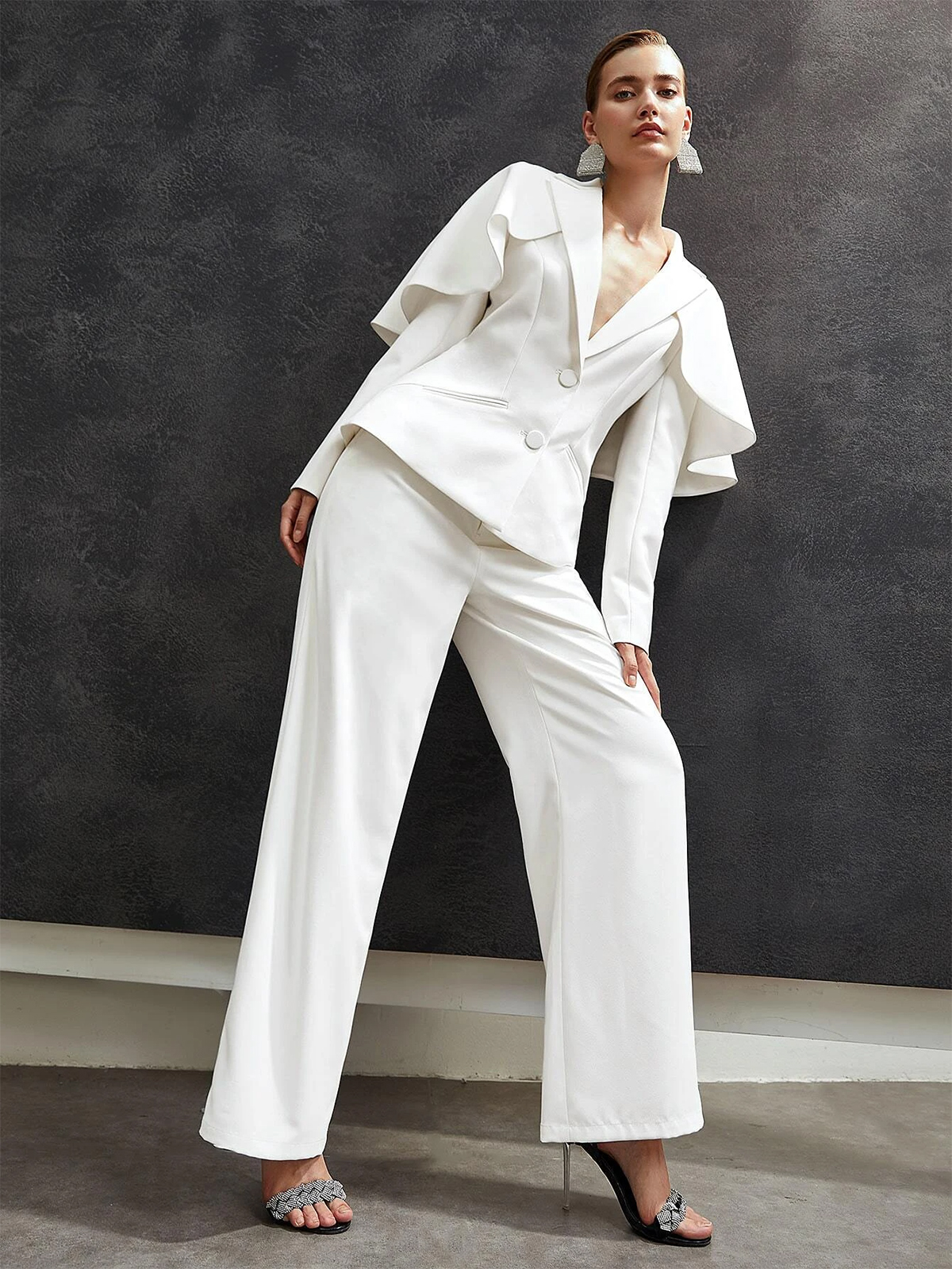 Designer Mother Of The Bride Pant Suits With Wraps White Evening Party Women Tuxedos Outfit Wear 2 Pieces