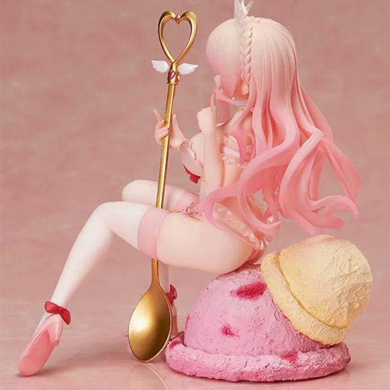 Miniatures Toys Ice Cream Girl Strawberry Milk And Peppermint Chocolate PVC Action Figure Japanese Anime Model Toys Aldult Collection Doll