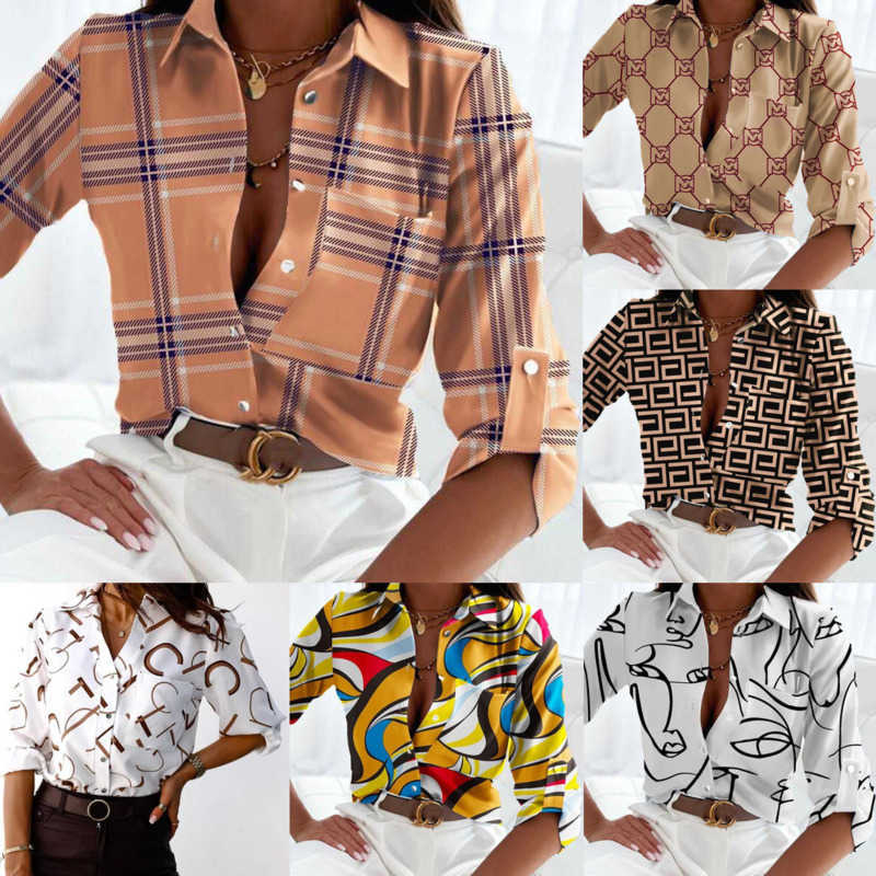 2023 Designer Women Lapel Neck Shirt New Spring Printed Blouse Floral Blouses Fashion Shirts Tops Long Sleeved Shirt, #3
2023 Designer Women Lapel Neck Shirt New Spring Printed Blouse Floral Blouses Fashion Shirts Tops Long Sleeved Shirt, #3