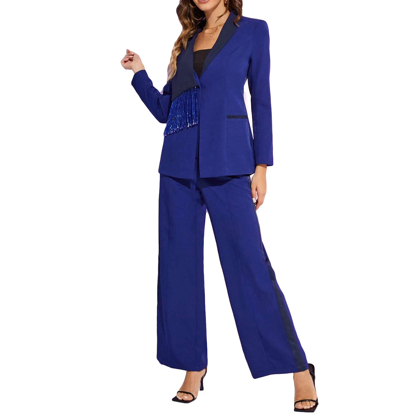 Beads Tassel Mother Of The Bride Pant Suits Loose Evening Party Women Tuxedos Outfit Wear 2 Pieces