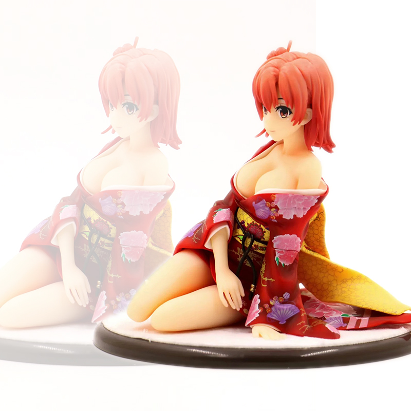 Miniatures Toys Beautiful Girl Series Yuigahama Yui Kimono Yukata 1/7 PVC 16cm Figure Anime Sexy Collection Model Doll Toy Desk Ornament Gif