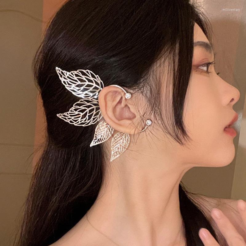Backs Earrings SRCOI Metal Leaves Clip On No Pierced Gold Color Leaf Elf Ear Cuff With Rhinestone Climber Wrap Cartilage
Backs Earrings SRCOI Metal Leaves Clip On No Pierced Gold Color Leaf Elf Ear Cuff With Rhinestone Climber Wrap Cartilage