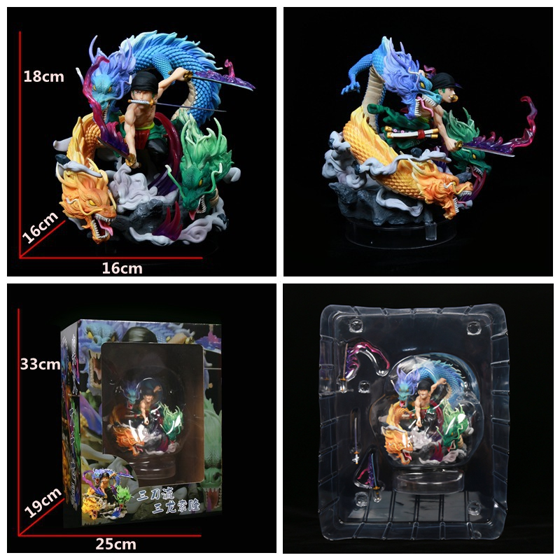 Novelty Games One Piece Large Figure Three Dragon Roronoa Zoro Toys Collectible Ornaments