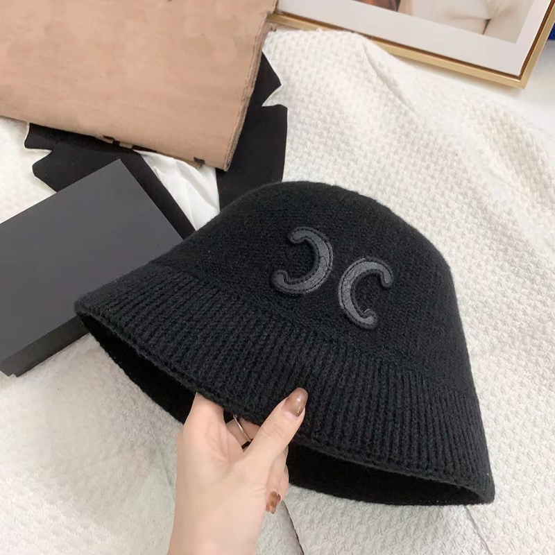 Designer Womens Bucket Hats Mens Autumn Winter Knitted Fisherman Hat Fashion Versatile Caps Double Letter Style Cap Bonnet 2212232QS