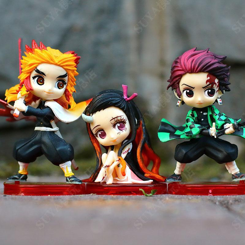 Novelty Games Anime Demon Slayer Cute Figure High Quality Q Version Figurines 10cm Pvc Kawaii Statue Toys