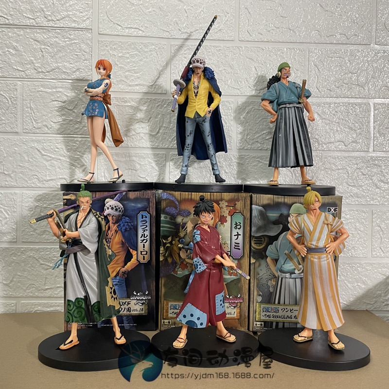 Novelty Games Anime One Piece Action Figure Toy Luffy Zoro Sanji Usopp Nami Kimono Statue Toys Figurines Christmas Gift For Children