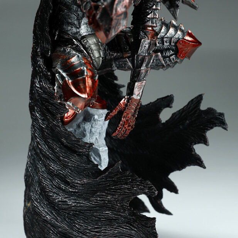 Novelty Games Anime Berserk Guts L 25cm Figure Black Battle Armor War Damage Swordsman Action Figurine Model Doll Collection Kids Toys