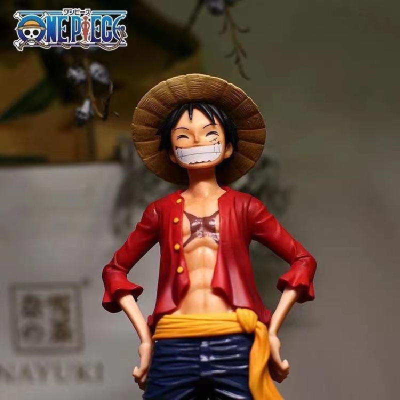 Novelty Games 28cm Anime One Piece Assemble Figure Confident Smiley Luffy Three Form Face Changing Doll Action Figurine Model Toys Garage Ki