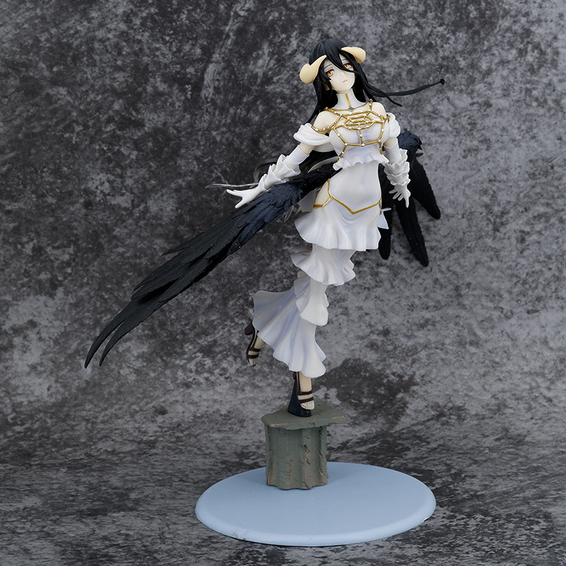 Novelty Games Anime Overlord Albedo 28cm Pvc Action Figure Pure White Demon Statue Model Doll Flying Posture Figurines Christmas Gift Orname