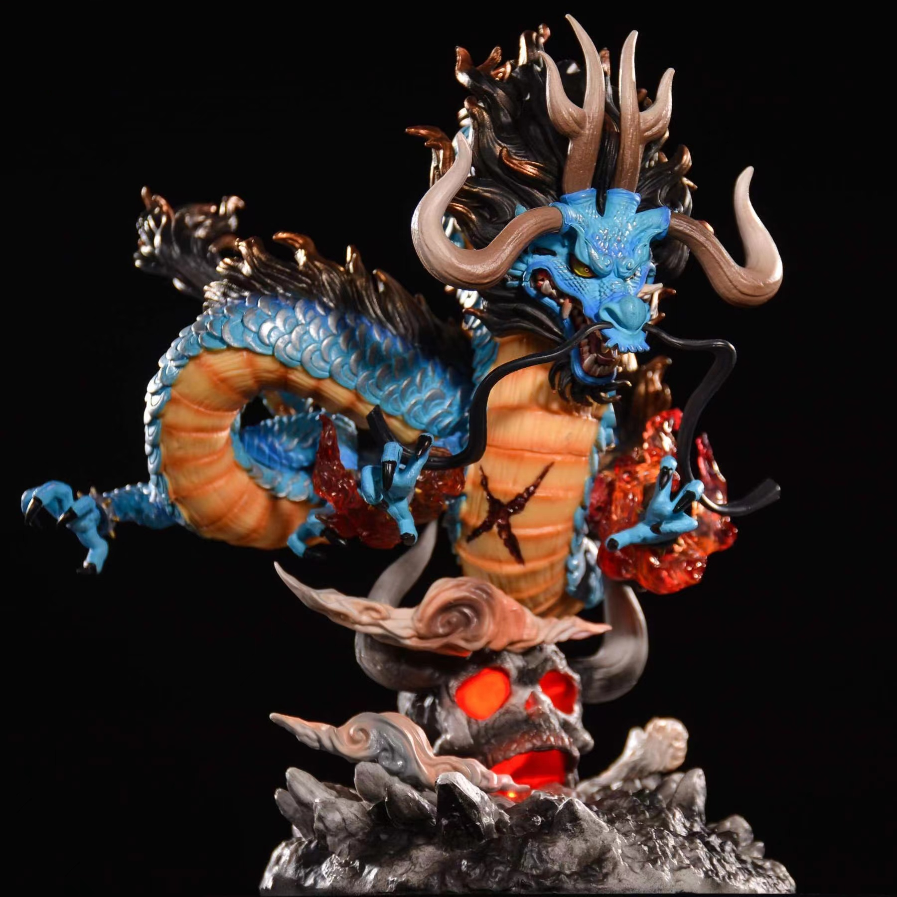 Novelty Games 22cm One Piece Anime Figure GK Kaido Dragon Form Four Emperors With Lamp PVC Action Figure Model Dolls Antistress Toy For Gift