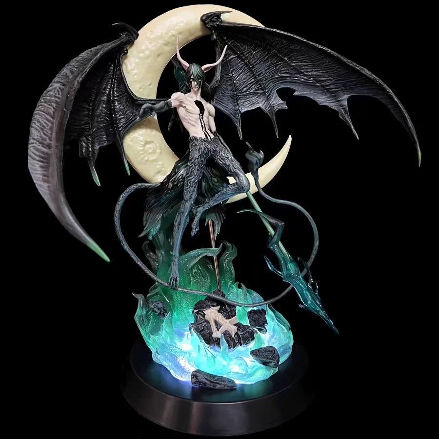 Novelty Games Large Figure With Light Anime Bleach Ulquiorra Cifer Figurine With Wings Black Pearl Model 40cm Toys Birthday Gift Collection