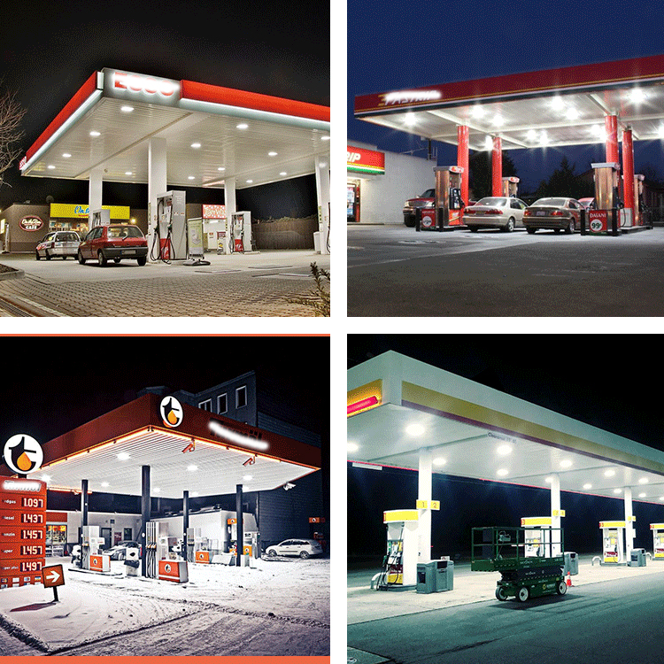 LED Canopy Lights Gas Station Floodlights Light Outdoor Carport Ceiling Lighting for Garage IP66 100-277v 3500K 4500K 5000K 60W 100W 150W ETL