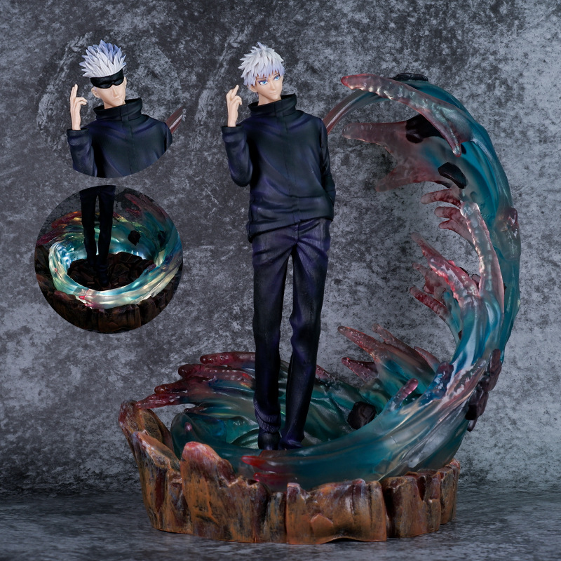 Novelty Games Anime Jujutsu Kaisen Gojo Satoru Action Figure Gk Model 31cm Doll Christmas Gift For Kids Double Headed Sculpture Luminous Toy