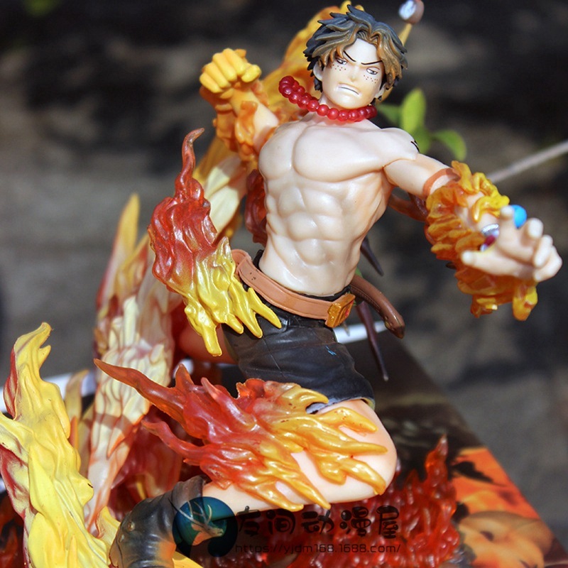Novelty Games Anime One Piece Figure Pop Fire Fist Ace 25cm Pvc Big Figure 15th Anniversary Excellent Model Toy Collectibles Gifts Big