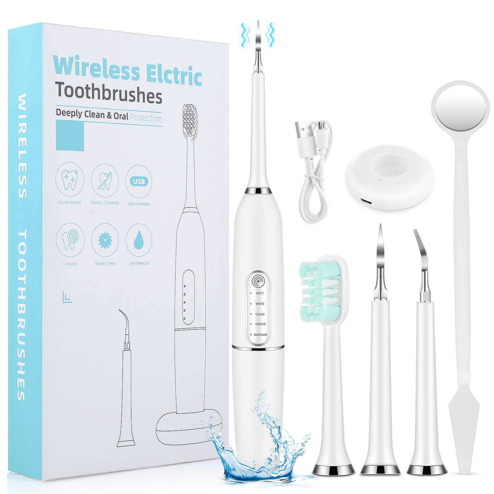 Oral Irrigators Other Hygiene Dental Calculus Scaler Electric Teeth Whitening Plaque Coffee Stain Tartar Removal High Frequency Sonic Toothbrush Clean