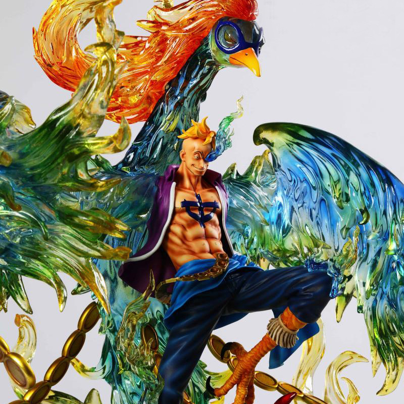 Novelty Games Anime One Piece Marco Action Figure Doll Black Pearl The Phoenix Gk Large Statue Model Toys Christmas Gift 41cm Pvc Figurines