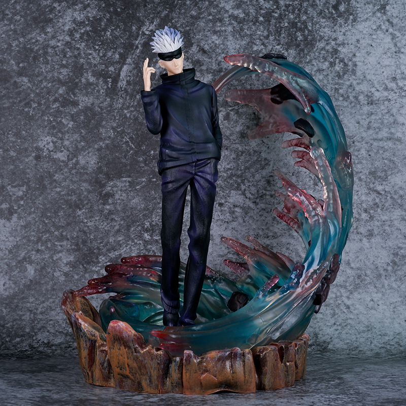 Novelty Games Anime Jujutsu Kaisen Gojo Satoru Action Figure Gk Model 31cm Doll Christmas Gift For Kids Double Headed Sculpture Luminous Toy