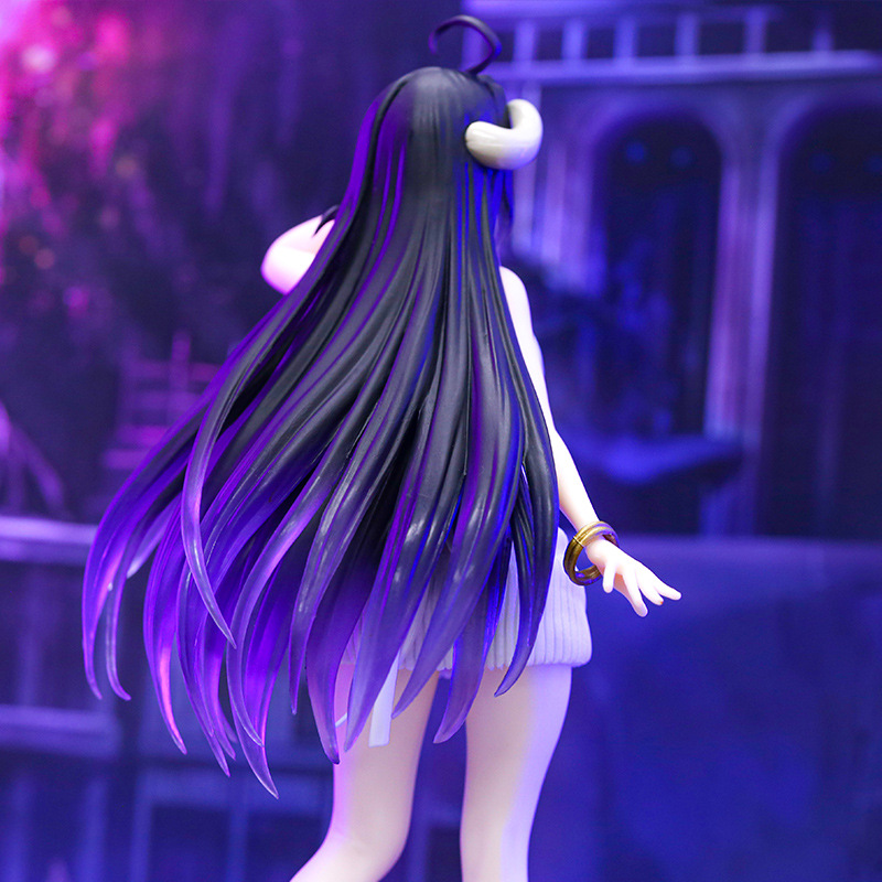 Novelty Games Anime Overlord Albedo Knitted Skirt 22cm Sexy Action Figure Pure White Demon Statue Model Dollfigurines Christmas Gift Ornamen