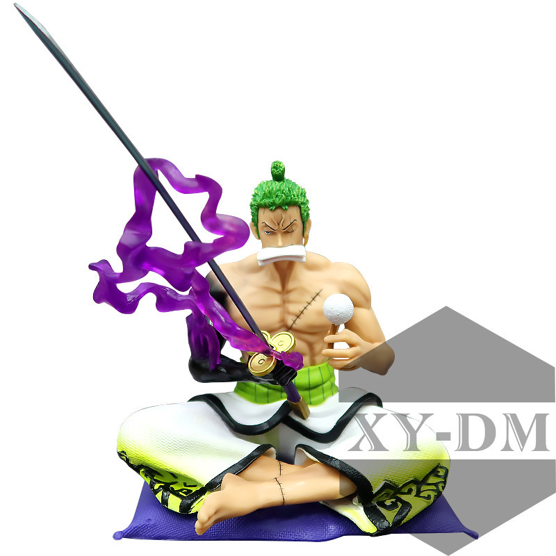 Novelty Games One Piece Anime Roronoa Zoro Figure Collection Model Toys Kids Gifts 21cm Wipe The Sword Zoro Fan Collectibles Sitting Positio