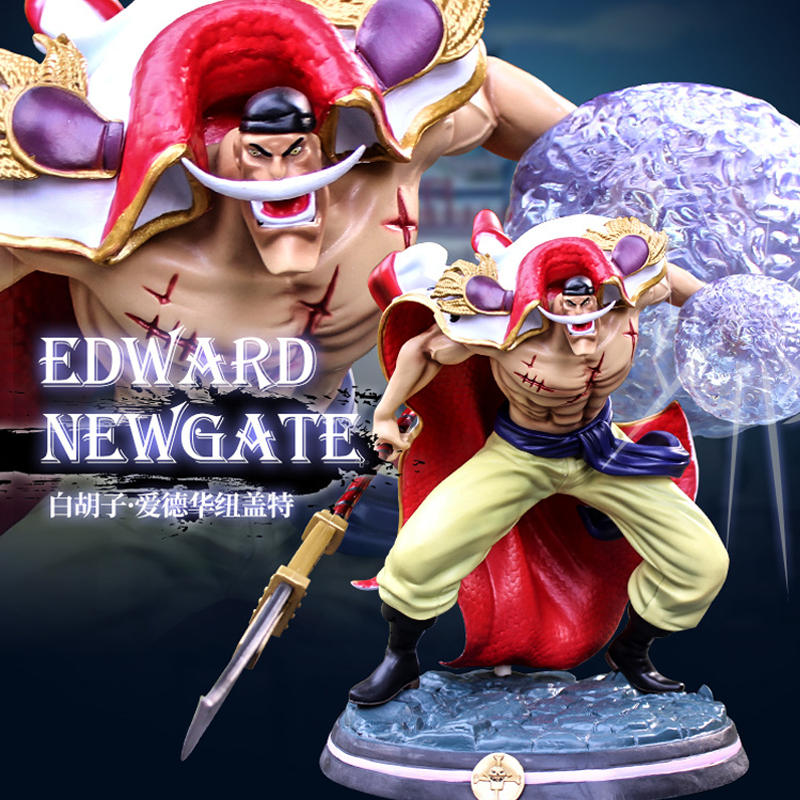 Novelty Games Anime One Piece Edward Newgate Super Big Action Figure Gk Model White Beard Statue Fighting Pose Figurines Christmas Gift Toys