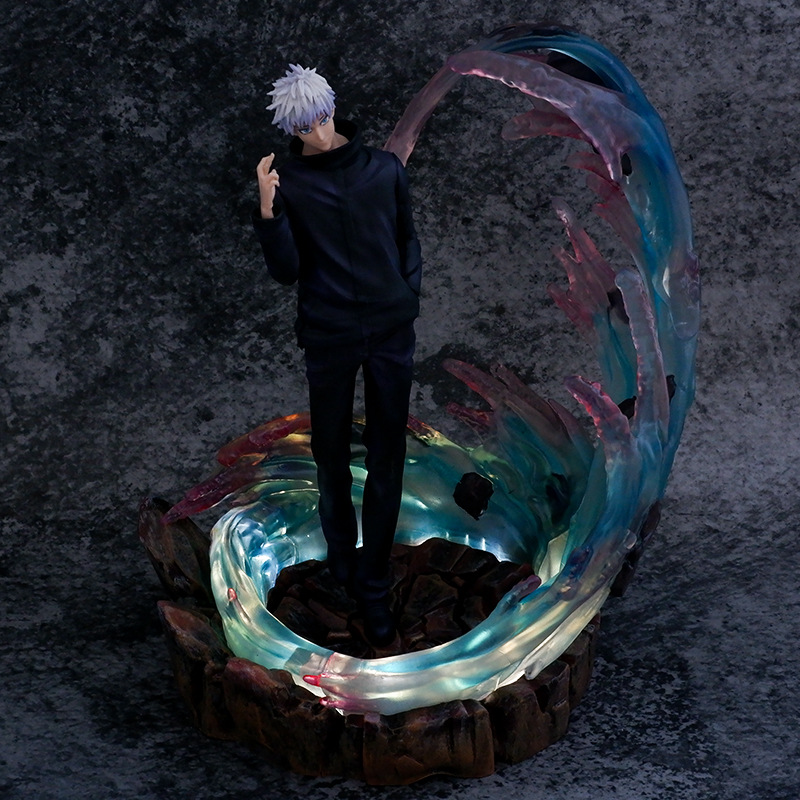 Novelty Games Anime Jujutsu Kaisen Gojo Satoru Action Figure Gk Model 31cm Doll Christmas Gift For Kids Double Headed Sculpture Luminous Toy