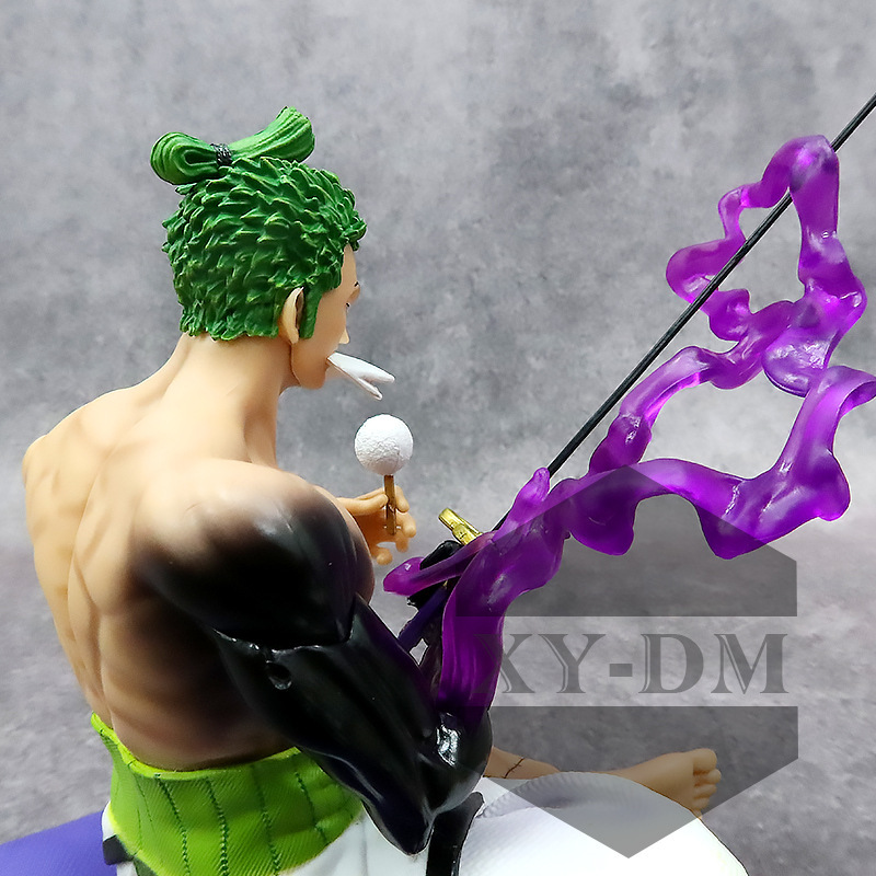 Novelty Games One Piece Anime Roronoa Zoro Figure Collection Model Toys Kids Gifts 21cm Wipe The Sword Zoro Fan Collectibles Sitting Positio