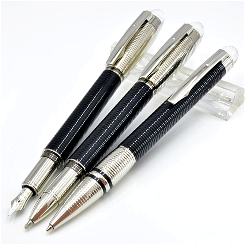 12 Style High quality Black Resin and Metal Rollerball pen Ballpoint pen Luxury Writing Nib Fountain pens stationery office school supplies with Serial Number, As picture shown