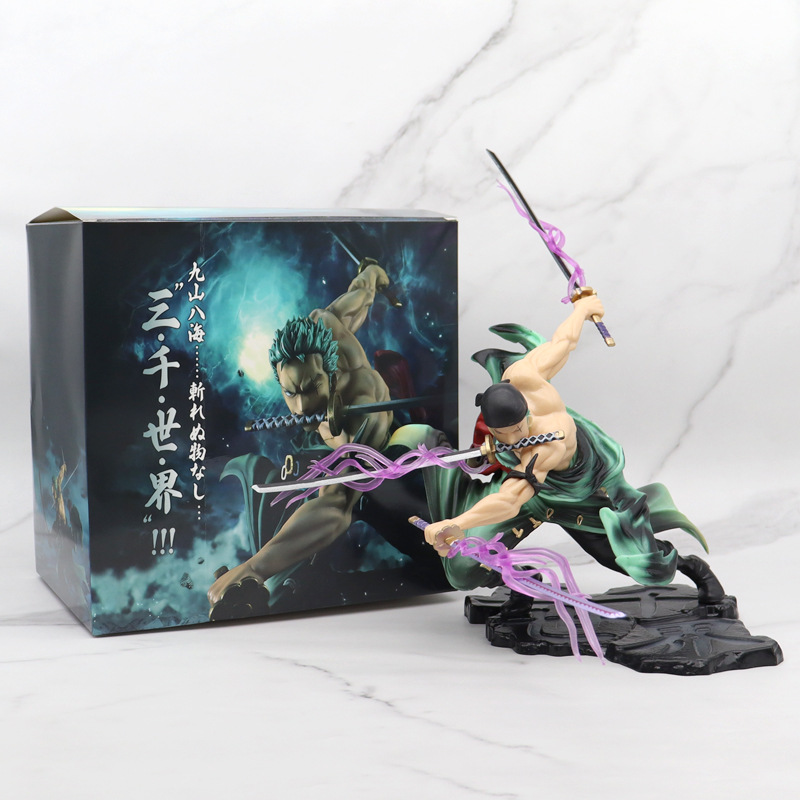 Novelty Games Anime One Piece 18cm Roronoa Zoro Action Figures Model Figurines Cool Decoration Collection Figure Doll Kids Toys Christmas Gi