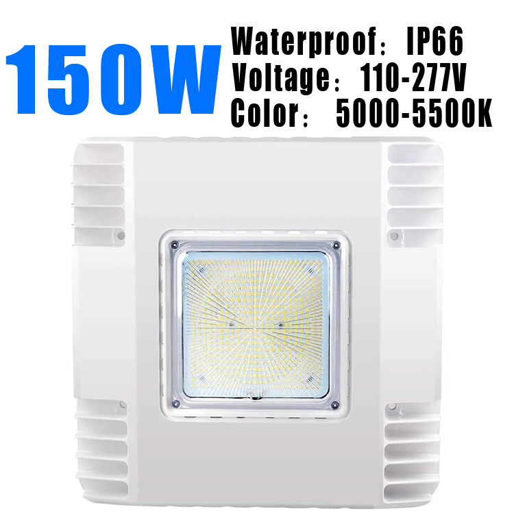 LED Canopy Lights Gas Station Floodlights Light Outdoor Carport Ceiling Lighting for Garage IP66 100-277v 3500K 4500K 5000K 60W 100W 150W ETL