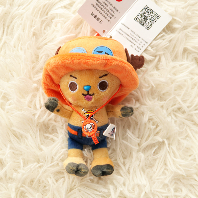 Novelty Games One Piece Keychain Toy Tony Chopper Soft Stuffed Plush Dolls Keychain Handbag Ornaments Toys Gift Plush Pendant Luffy Decorati
