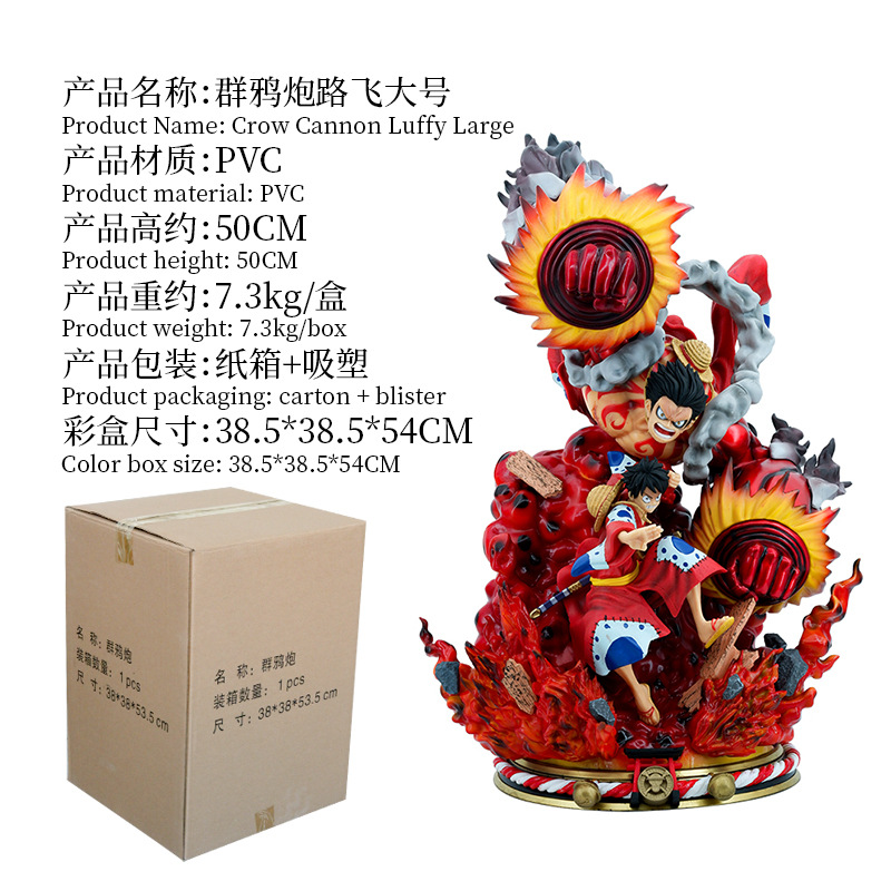 Novelty Games Anime One Piece Luffy Large Action Figure Gear 4 Great Ape King Gk Statue Crow Cannon Figurine Model Christmas Gift For Childr