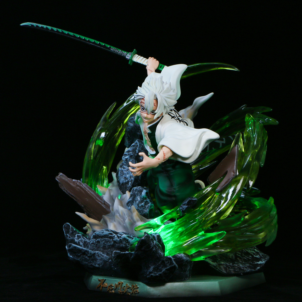 Novelty Games Demon Slayer Figure Large Kokushibo Tsugikuni Yoriichi Kokushibo With Light Action Figurine Collection Model Toy Gift Illumina