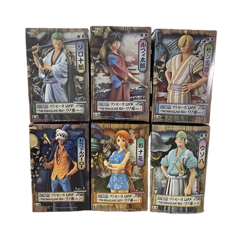 Novelty Games Anime One Piece Action Figure Toy Luffy Zoro Sanji Usopp Nami Kimono Statue Toys Figurines Christmas Gift For Children