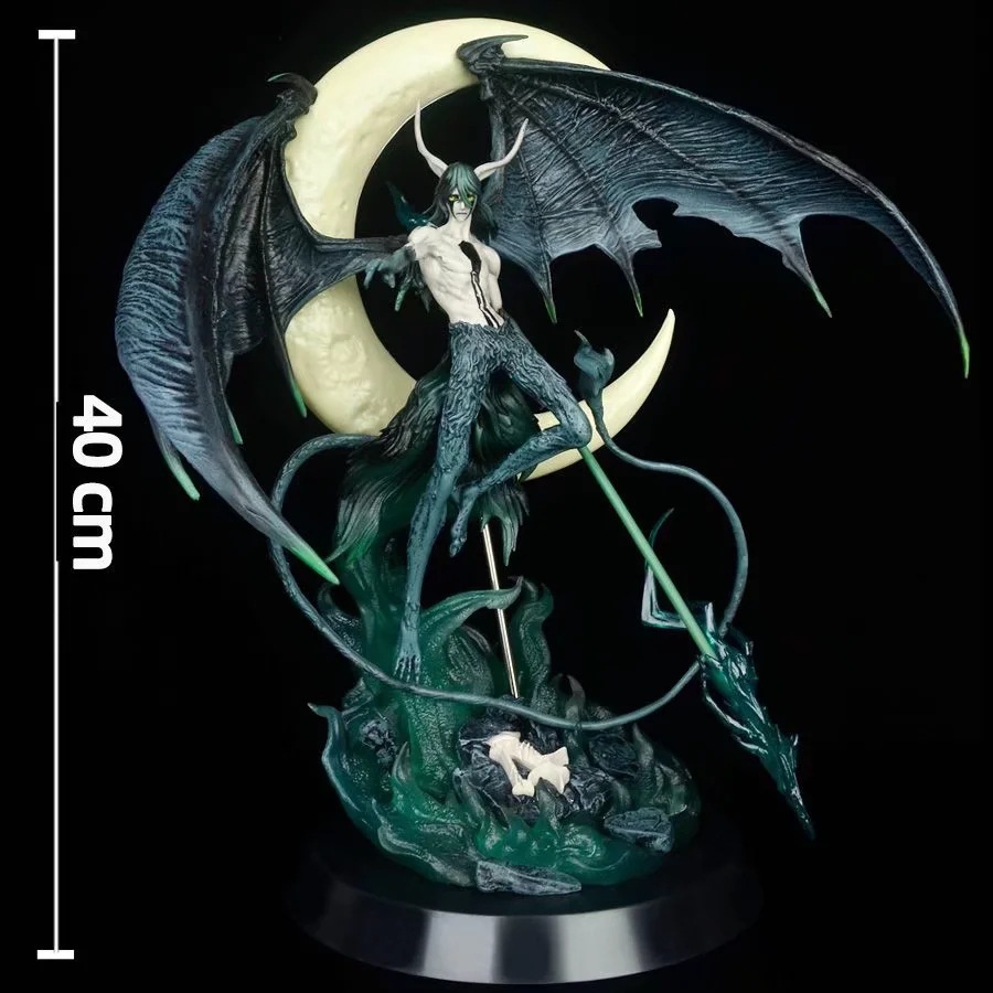 Novelty Games Large Figure With Light Anime Bleach Ulquiorra Cifer Figurine With Wings Black Pearl Model 40cm Toys Birthday Gift Collection
