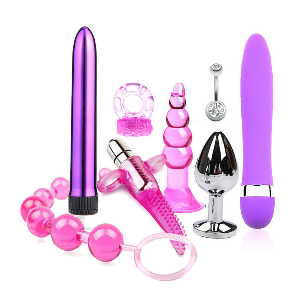 Articles de beauté 8pcs / ensemble Adulte Toys Vibrator Kit de vibrateur Private Flirt Games Produits For Women Men Couples For Adults