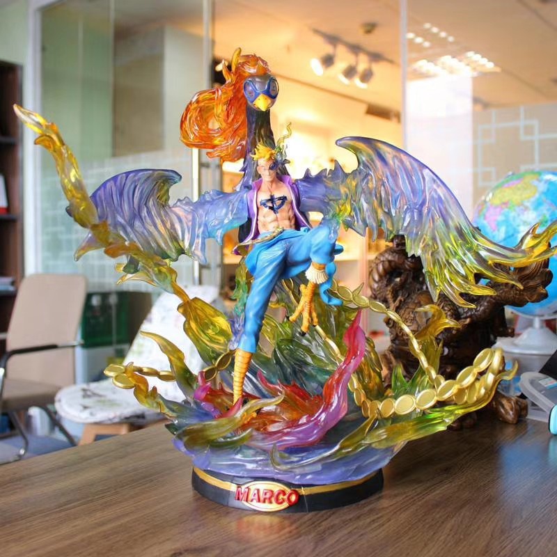 Novelty Games Anime One Piece Marco Action Figure Doll Black Pearl The Phoenix Gk Large Statue Model Toys Christmas Gift 41cm Pvc Figurines