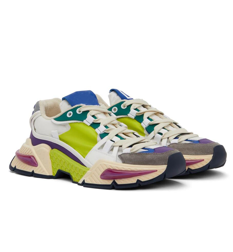 Luxury Brand Airmaster Sneakers Shoes Men Mixed-material Leather Low Top Trainers Lace-up Skateboard Nylon & Calfskin Discount Runner Sports EU35-46