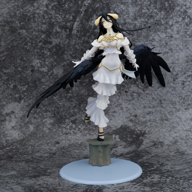 Novelty Games Anime Overlord Albedo 28cm Pvc Action Figure Pure White Demon Statue Model Doll Flying Posture Figurines Christmas Gift Orname