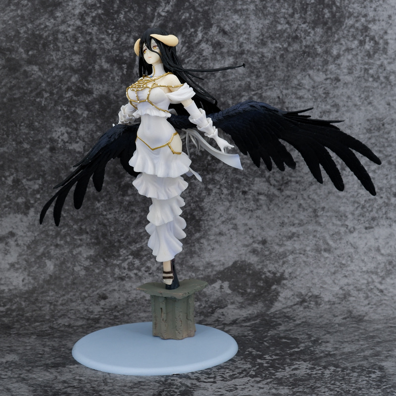 Novelty Games Anime Overlord Albedo 28cm Pvc Action Figure Pure White Demon Statue Model Doll Flying Posture Figurines Christmas Gift Orname
