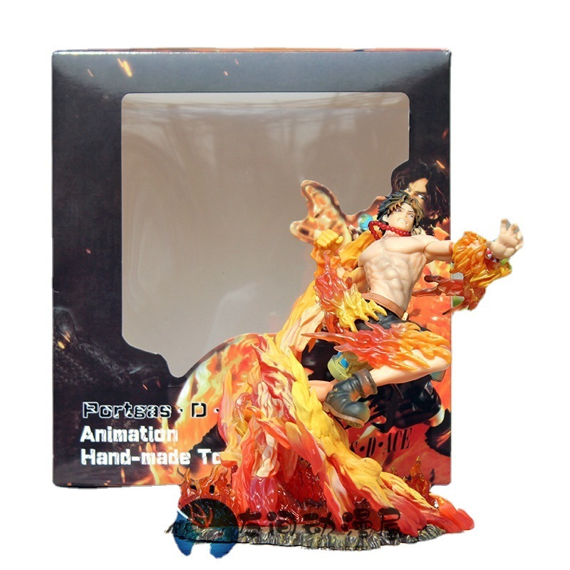 Novelty Games Anime One Piece Figure Pop Fire Fist Ace 25cm Pvc Big Figure 15th Anniversary Excellent Model Toy Collectibles Gifts Big