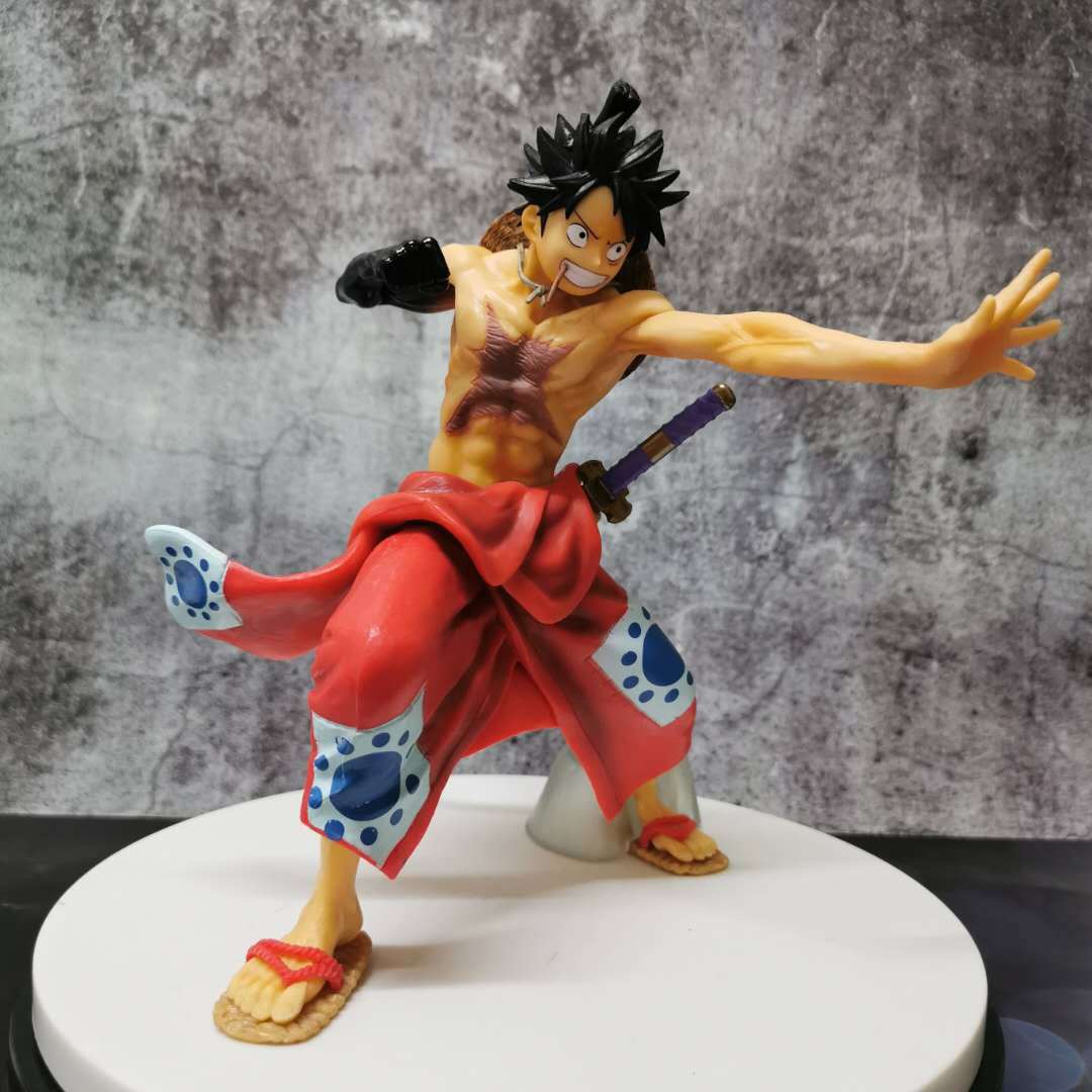 Novelty Games One Piece Manga 22cm Monkey D Luffy Anime Figure Wanokuni Version Pvc Action Figurine Model Toys For Chrildren Gift