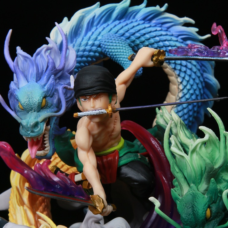 Novelty Games One Piece Large Figure Three Dragon Roronoa Zoro Toys Collectible Ornaments