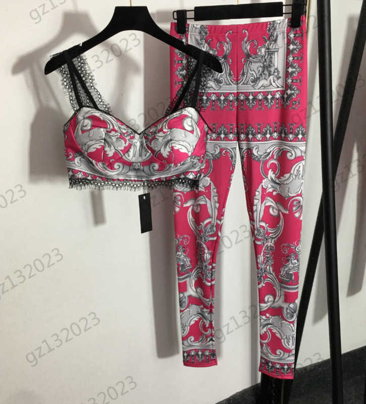 Womens Tracksuit Lace Trim Sleeveless Strapless Tops Soft Elastic Fabric Tight Yoga Pants Fashion Designer Women Clothing 2 Colors 1970
Womens Tracksuit Lace Trim Sleeveless Strapless Tops Soft Elastic Fabric Tight Yoga Pants Fashion Designer Women Clothing 2 Colors 1970